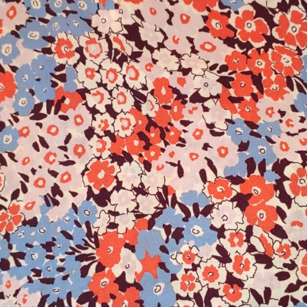 LOFT Floral Flutter Sleeve Blouse